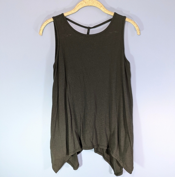 Jolie Gray Strappy Back High/Low Hem Sleeveless Top - Picture 1 of 4